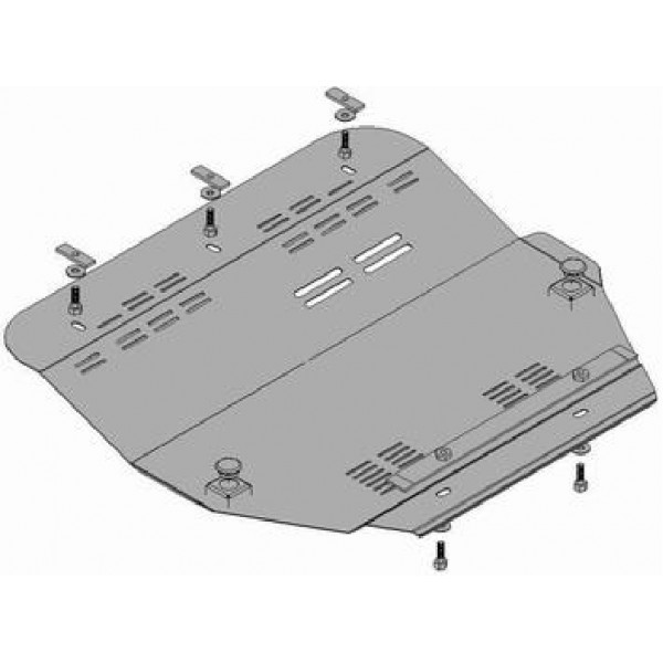 Захист двигуна, КПП, радіатора частково до авто Citroen С8 2002-2010 V-2.0 Hdi 109 FAD МКПП ( TM Kolchuga ) WhiteCover