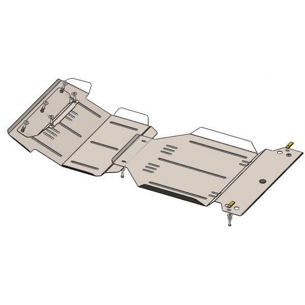 Захист двигуна, КПП, радіатора, редуктора для авто Jeep Cherokee / Liberty KJ 2001-2008 V-3.7; 2.8 CRD АКПП ZipoFlex ( TM Kolchuga )