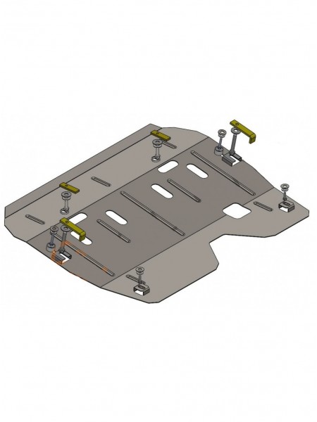 Захист двигуна, КПП до авто Dacia Sandero 2008-2012 V-1,4; 1,6 (МКПП) ( TM Kolchuga ) ZipoFlex