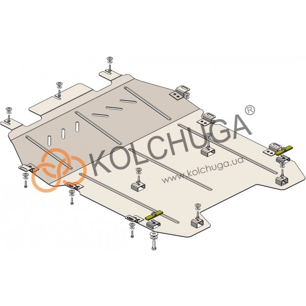 Захист двигуна, КПП до авто Peugeot 5008 2016- V-1.6i; 1,5HDi; 2.0 BlueHDi АКПП ( TM Kolchuga ) WhiteCover