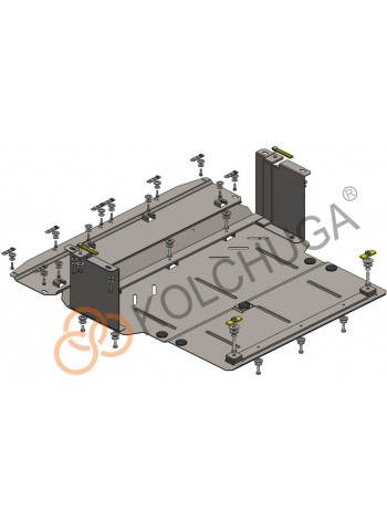 Захист двигуна, радіатора, КПП до авто Jac S2 2015-2019- V-1,5і (TM Kolchuga) Стандарт
