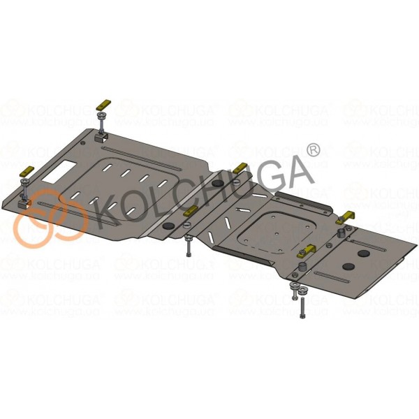 Захист двигуна, КПП, РКПП до авто Mercedes-Benz GL 450 X164 2006-2012 V-4,6і; 5,5і АКПП/4х4/та збірка USA ( TM Kolchuga ) WhiteCover