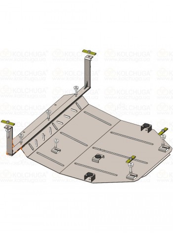 Захист двигуна, КПП до авто Ford Escape 2007-2012 V-3.0i Duratec; 2.5i; 2.5 hybrid (АКПП, 4х4, крім Ecoflex) (TM Kolchuga) ZiPoFlex