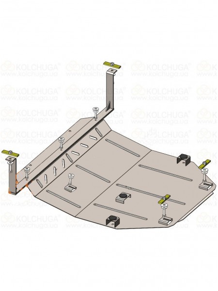 Захист двигуна, КПП до авто Ford Escape 2007-2012 V-3.0i Duratec; 2.5i; 2.5 hybrid (АКПП, 4х4, крім Ecoflex) (TM Kolchuga) ZiPoFlex