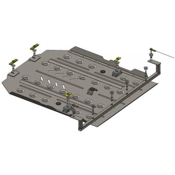 Захист КПП, РКПП до авто Toyota Land Cruiser Prado 120 2002-2009 V-2,7 АКПП; V-3,0D захищає тільки КПП та РКПП ( TM Kolchuga ) WhiteCover