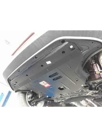 Захист двигуна, КПП, радіатора для авто Hyundai Kona 2017- V-1,0; 1,6i; (робот/встановлюється поверх штатного захисту) (TM Kolchuga) Стандарт