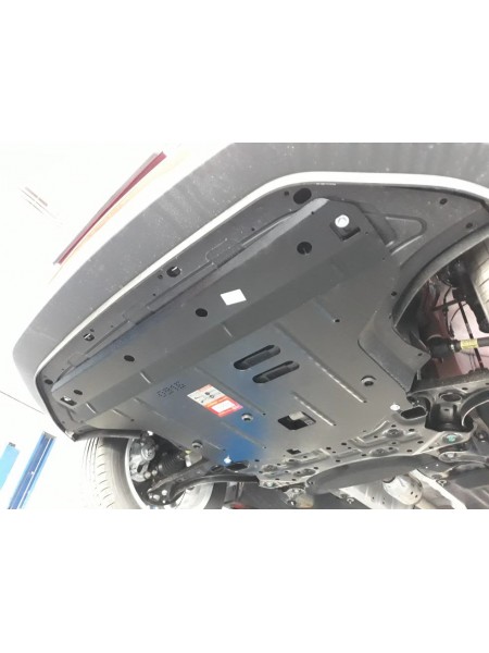 Захист двигуна, КПП, радіатора для авто Hyundai Kona 2017- V-1,0; 1,6i; (робот/встановлюється поверх штатного захисту) (TM Kolchuga) Стандарт