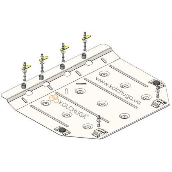 Захист двигуна, КПП до авто Nissan Note II E12 2016-2020 V-1,2hybrid e-power ( TM Kolchuga ) WhiteCover