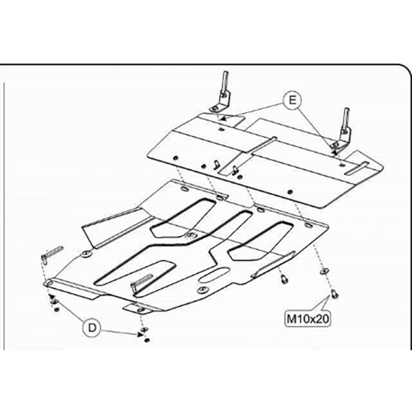 Захист двигуна, КПП, радіатора до авто Mitsubishi Lancer IX 2003-2009 V-1,3; 1,5; 1.6; 2,0 (TM Kolchuga) Стандарт