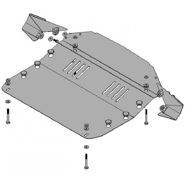 Захист двигуна, КПП, радіатора до авто Hyundai Tucson 2004-2015 V-всі ZiPoFlex® ( TM Kolchuga ) WhiteCover